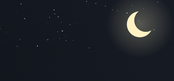 Night theme with the moon and stars