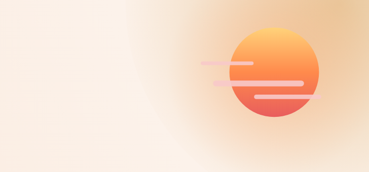 Evening theme with a setting sun
